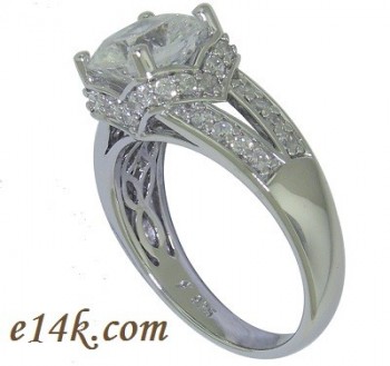 Solid .925 Sterling Silver 'Elegant' 3.00ct Cushion Cut Engagement Ring 