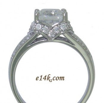 Solid .925 Sterling Silver 'Elegant' 3.00ct Cushion Cut Engagement Ring 