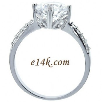 Solid .925 Sterling Silver 2.10 cttw Round Brilliant "Petals" Engagement Ring 