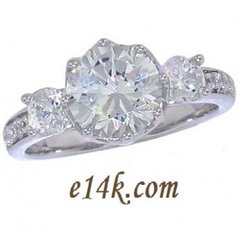 Sterling Silver 2.25cttw Round Brilliant "Lotus" Engagement Ring 