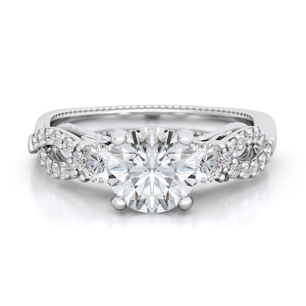 Sterling Silver 2.00 cttw Round Brilliant Cubic Zirconia Wedding Engagement CZ Ring and Band