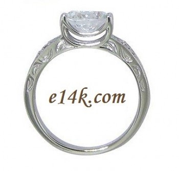 Sterling Silver 3.00cttw Fancy Antique Inspired Art Deco CZ Cubic Zirconia Engagement Ring &amp; Wedding Band