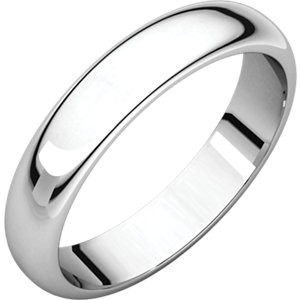 Sterling Silver 3mm Half Round Wedding Band Ring - Product Image