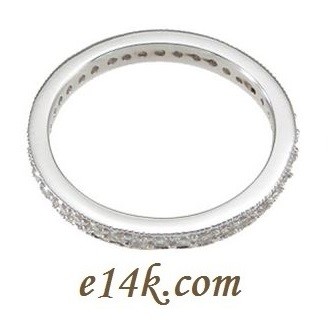 Sterling Silver Antique Cubic Zirconia Stackable Eternity Ring