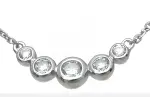 Sterling Silver Bezel Russian CZ Cubic Zirconia Journey Style Pendant w/ Chain Sterling Silver Bezel Russian CZ Cubic Zirconia Journey Style Pendant w/ Chain