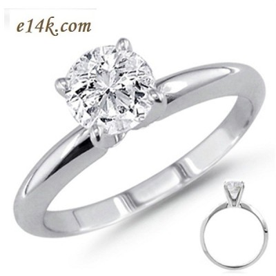 Sterling Silver CZ Cubic Zirconia 4 Prong Solitaire Engagement Ring