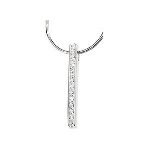 Sterling Silver Round Russian CZ Cubic Zirconia Journey Style Pendant w/ Chain Sterling Silver Round Russian CZ Cubic Zirconia Journey Style Pendant w/ Chain - Product Image