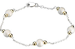 Sterling Silver and 14k Yellow Gold Fashion Chain or Bracelet Sterling Silver and 14k Yellow Gold Fashion Chain or Bracelet - Product Image
