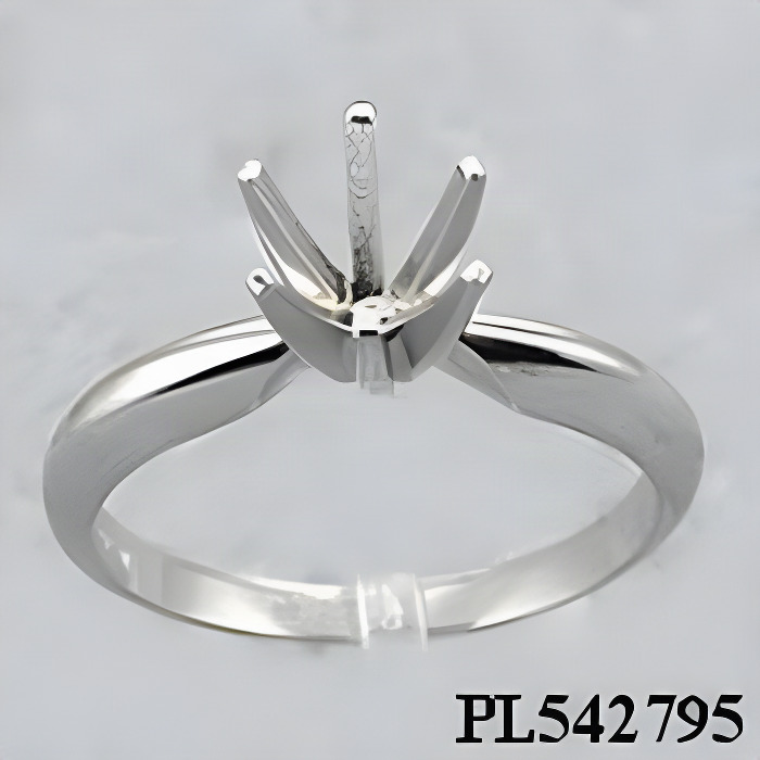 Platinum Cubic Zirconia CZ Solitaire Engagement Ring